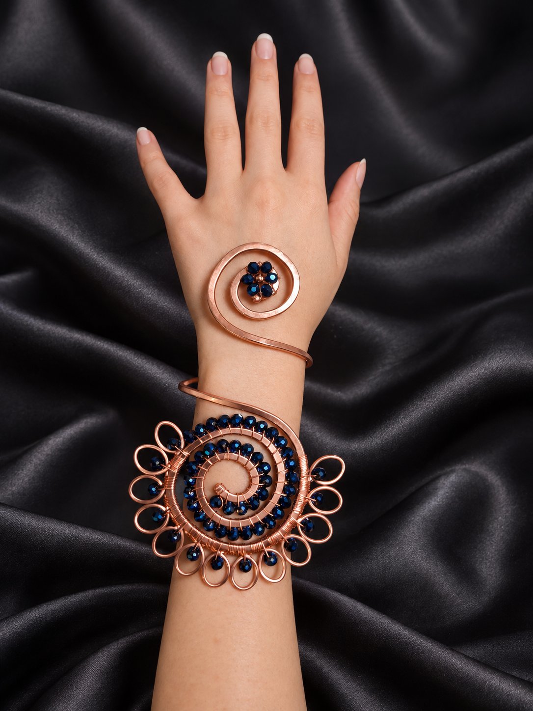 Nocturne Bloom bracelet, worn.